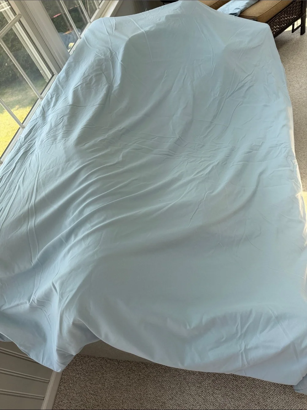 TWIN/TWIN XL- Light Blue Duvet Cover & Sham Soft Breathable Comfort